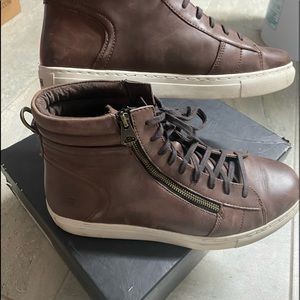 meAndrew Marc High Top Brown Leather Remsen Shoes. Men’s Size 10 1/2